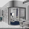 Modern Luxury Jewelry Store Interior Design With Glass Display Cases White Counter And Marble Floor