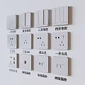 Switch socket panel combination TV network socket 3d model