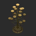 Multi Tiered Metal Candelabra With Multiple Candle Plates And Decorative Base 3d model