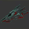 Futuristic Cosmic Spacecraft With Gray And Red Sleek Aerodynamic Design For Space Exploration