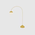 Modern Golden Floor Lamp With White Spherical Shade And Sleek Design