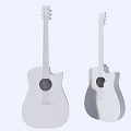 Two Wooden Acoustic Guitars With Natural Wood Finish Classic Design And Elegant Body Shape