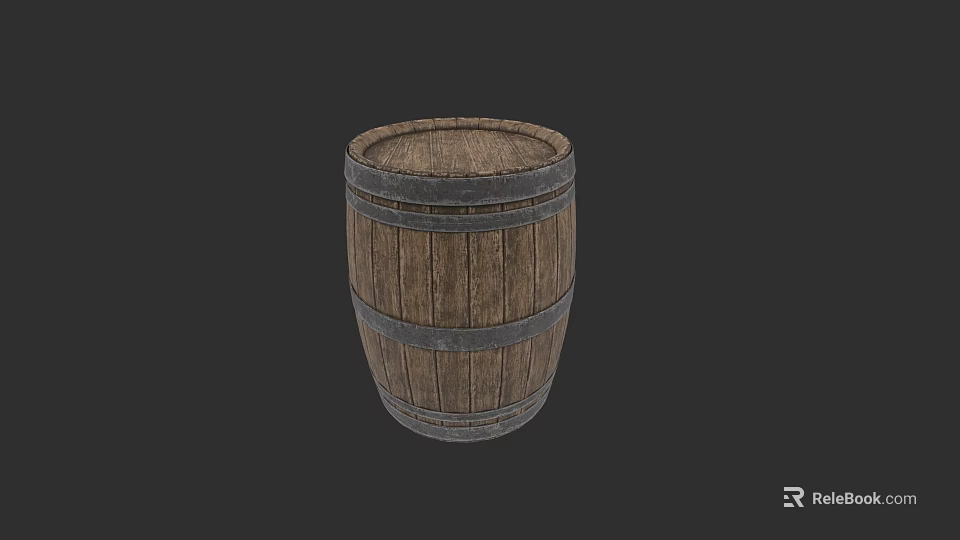 Handcrafted Wooden Barrel Sculpture With Detailed Carving And Artisan Design 3d model 