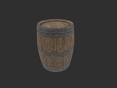Handcrafted Wooden Barrel Sculpture With Detailed Carving And Artisan Design 3d model