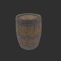 Handcrafted Wooden Barrel Sculpture With Detailed Carving And Artisan Design