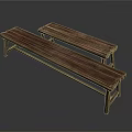 Two Long Solid Wood Benches With Slatted Seats And Sturdy Legs Home Furniture