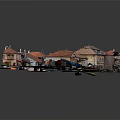 Detailed Architectural Model of Residential Community With Street Layout And Red Tiled Roofs