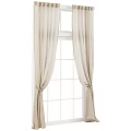 Light Colored Sheer Curtains With Tied Back Design For Window Interior Decoration