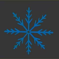 Modern 3D Blue Snowflake Design Against Dark Background With Clean Lines