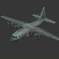 Large Transport Aircraft With Six Propeller Engines Green Cockpit Windows And Silver Fuselage