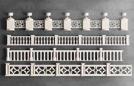 Jane European guardrail marble railing guardrail 3d model