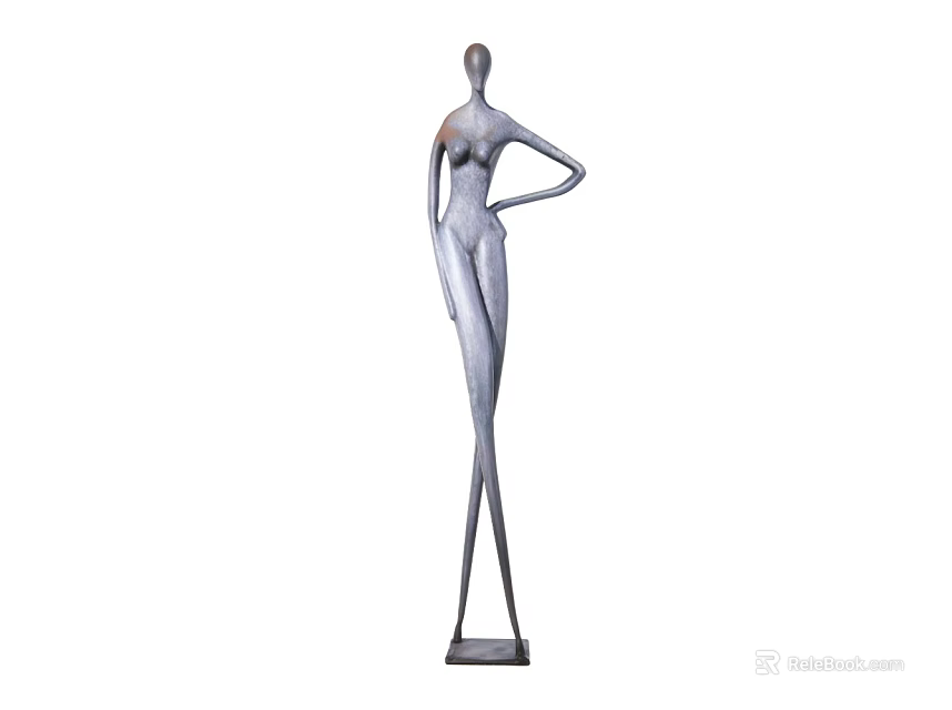 Abstract Modern Female Sculpture With Slender Figure And Elegant Standing Pose 3d model 