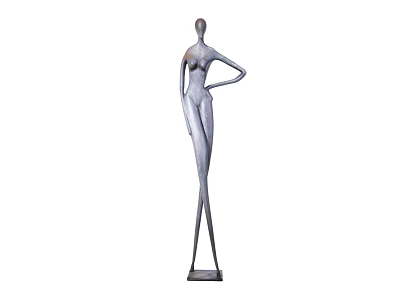 Abstract Modern Female Sculpture With Slender Figure And Elegant Standing Pose 3d model