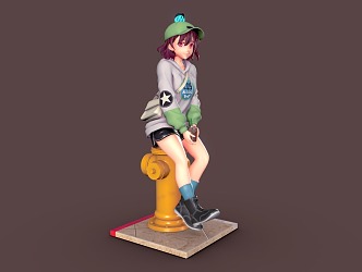 Modern anime character Rey Taylor 3d model