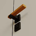 Wooden And Black Metal Door Handle With Modern Minimalist Design For Interior Doors