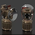 Vintage Metallic Lanterns With Transparent Shade Knob And Retro Design Two Pieces