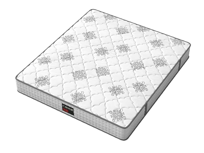 Comfortable White Mattress With Quilted Pattern Spring Support And Elegant Design 3d model