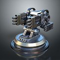 Turret Turntable Railgun Sci-fi Tower Defense Game Tower Defense Sci-fi Turret Game Turret Game Battery 3d model