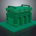 Green Storage Box With Multiple Compartments Handles And Green Base