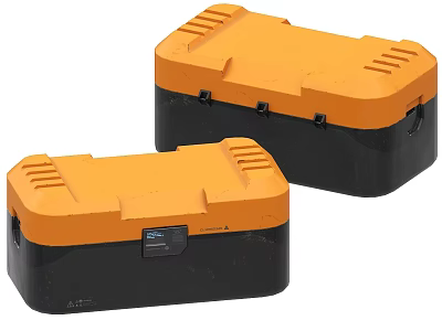 Orange And Black Hard Shell Storage Cases With Secure Locking Latches And Durable Design 3d model