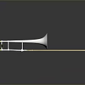 Shiny Brass Trombone With Long Slide And Reflective Surface On Dark Background