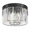 Elegant Crystal Chandelier With Transparent Prisms And Black Frame Design 3d model