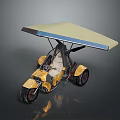 Yellow Three Wheeled Motorcycle With Canopy And Modern Open Frame Design