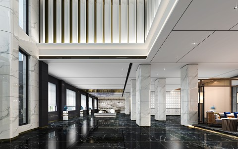 Light Luxury Hall Chen Lobby 3d model