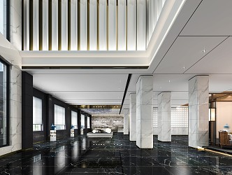 Light Luxury Hall Chen Lobby 3d model