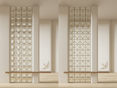 Modern partition glass brick model