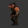 Three Diverse Fantasy Characters Featuring Armor Muscular Build And Red Skinned Horned Design