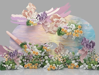 Delivering photo Meichen flower art Meichen drawing board Meichen brush 3d model