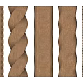 Various Wooden Columns With Spiral Grid Straight And Textured Design Styles