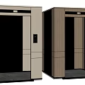 Modern Elevator Cabins With Glass Doors And Wood Grain Panel Finishes