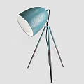 Modern Blue Floor Lamp With Tripod Stand And White Shade For Home Decor