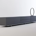 Modern TV Stand With Drawers Cabinets And Decorative Ring For Living Room