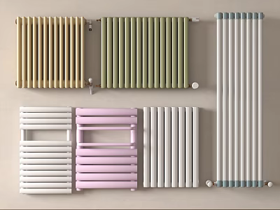 Modern Colorful Radiators Featuring Various Designs And Multiple Colors For Home Interior 3d model