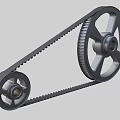 Synchronous belt and belt pulley 3d model