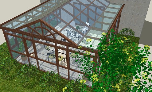 Modern Sun Room 3d model