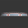 Oval Stadium Architectural Model With Red Seats Green Field And Gray Roof