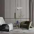 Modern Casual Sofa Combination Single Sofa Combination 3d model