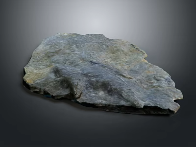 Natural Stone Piece Featuring Rough Surface Texture And Gray Blue Color Tones 3d model