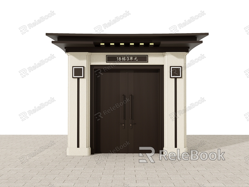 Courtyard entrance door model