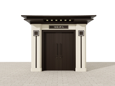 Courtyard entrance door 3d model