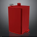 Red Container Structure With Red Lid And Small White Cup On Top