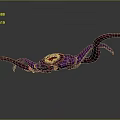 Fantasy Purple Mythical Creature With Multiple Tentacles And Central Red Mouth