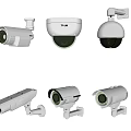 Different Types Of White Dome And Bullet Surveillance Cameras For Security Monitoring