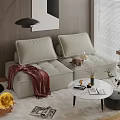 double sofa soft sofa 3d model