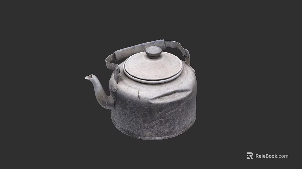Vintage Metal Kettle As Practical Kitchen Appliance For Home Use 3d model