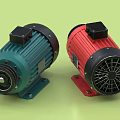 Green And Red High Performance Industrial Electric Motors In Industrial Equipment